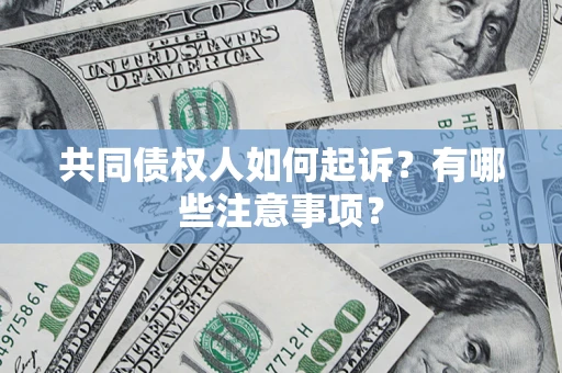 济南共同债权人如何起诉？有哪些注意事项？